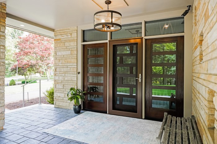 Close up of a brown doors on residential home